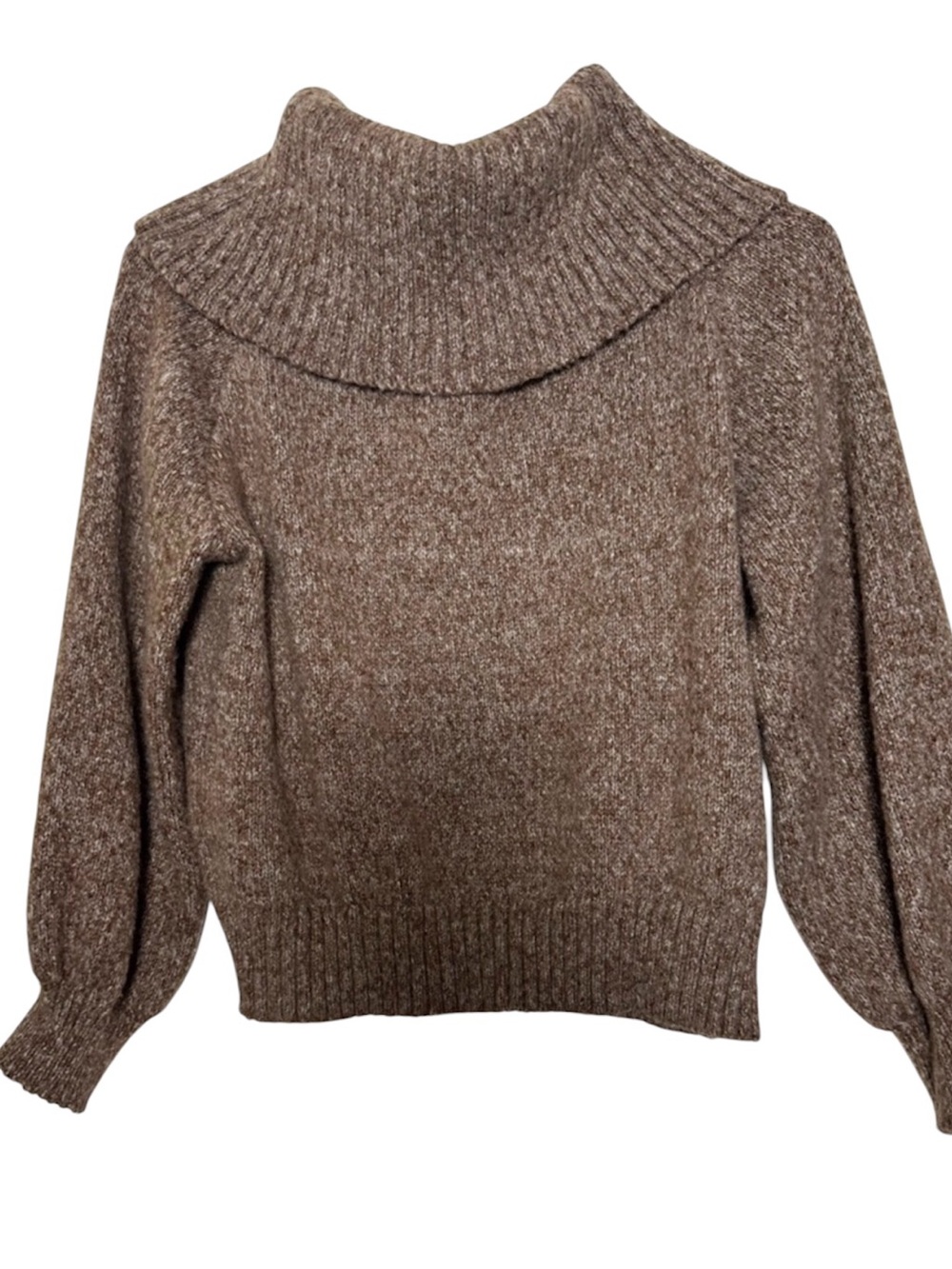 Brown Cozy Funnel Neck Women’s Sweater